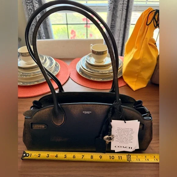 Coach Empire Carryall Brown/Black Leather Shoulder Bag - Picture 3 of 14